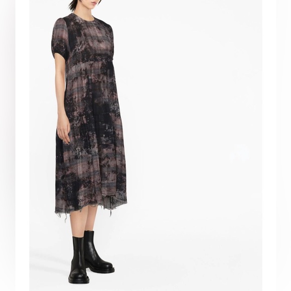 R13 bleached-effect midi shift dress Medium - Picture 3 of 5